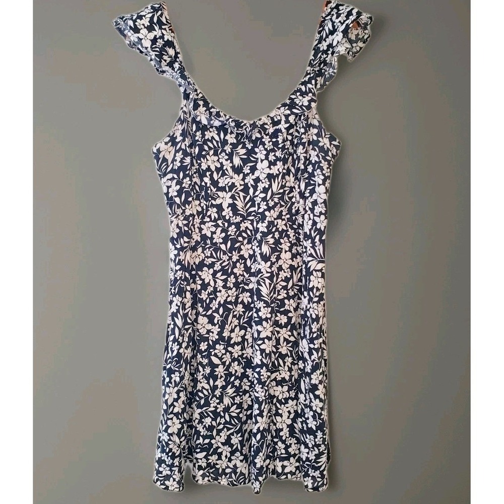 Old Navy Dark Floral Summer Dress Sz XL Tiered Ruffle Cottage Boho Whimsigoth